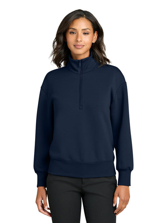 Women's Pocketless Soft Spacer 1/4-Zip Sweatshirt - MM3101 - Night Navy