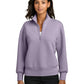 Women's Pocketless Soft Spacer 1/4-Zip Sweatshirt - MM3101 - Purple Ash