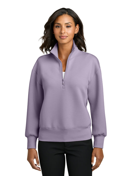 Women's Pocketless Soft Spacer 1/4-Zip Sweatshirt - MM3101 - Purple Ash