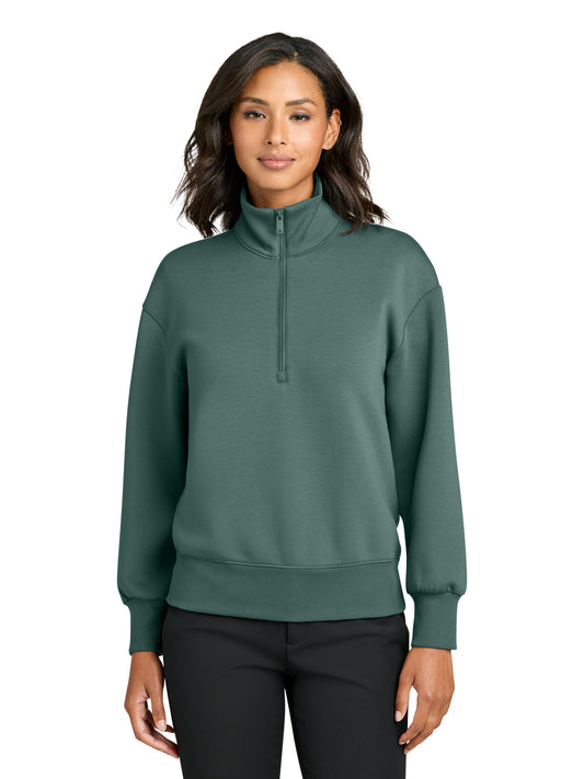 Women's Pocketless Soft Spacer 1/4-Zip Sweatshirt - MM3101 - Silver Pine