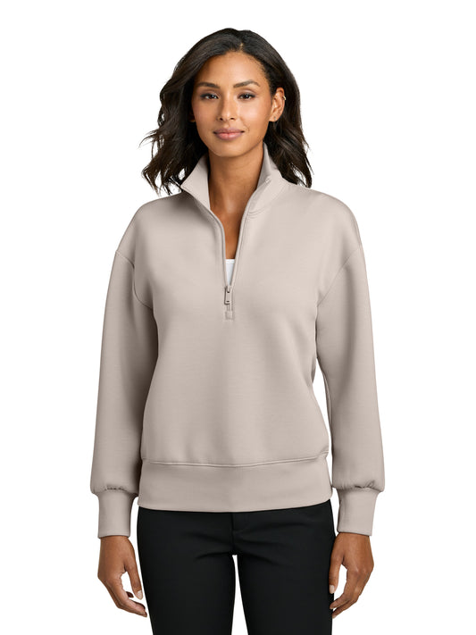 Women's Pocketless Soft Spacer 1/4-Zip Sweatshirt - MM3101 - Warm Quartz
