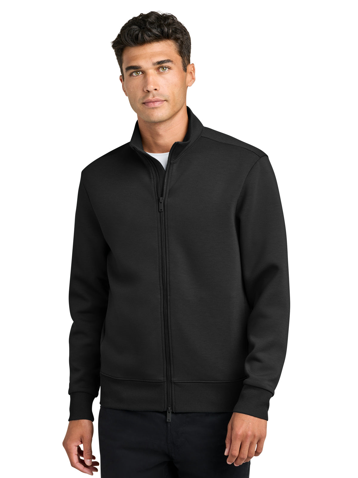 Men's 2-Pocket Soft Spacer Full-Zip Jacket - MM3102 - Deep Black
