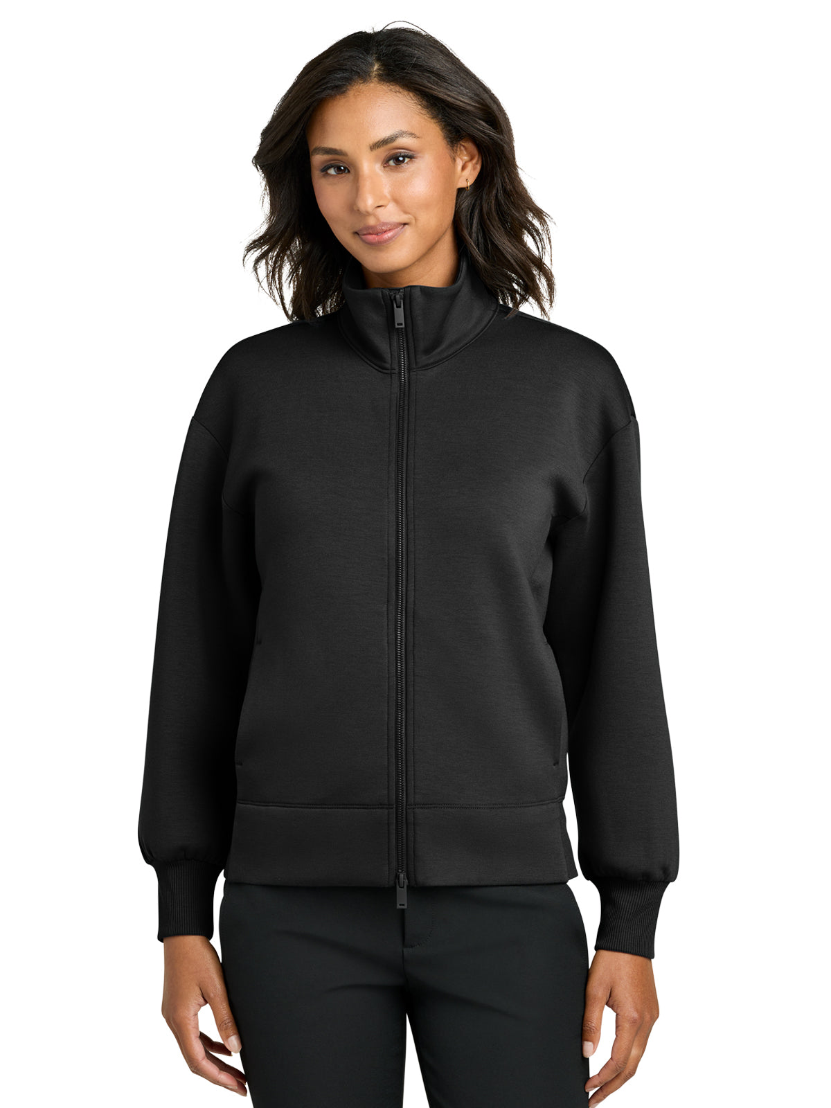 Women's 2-Pocket Soft Spacer Full-Zip Jacket - MM3103 - Deep Black