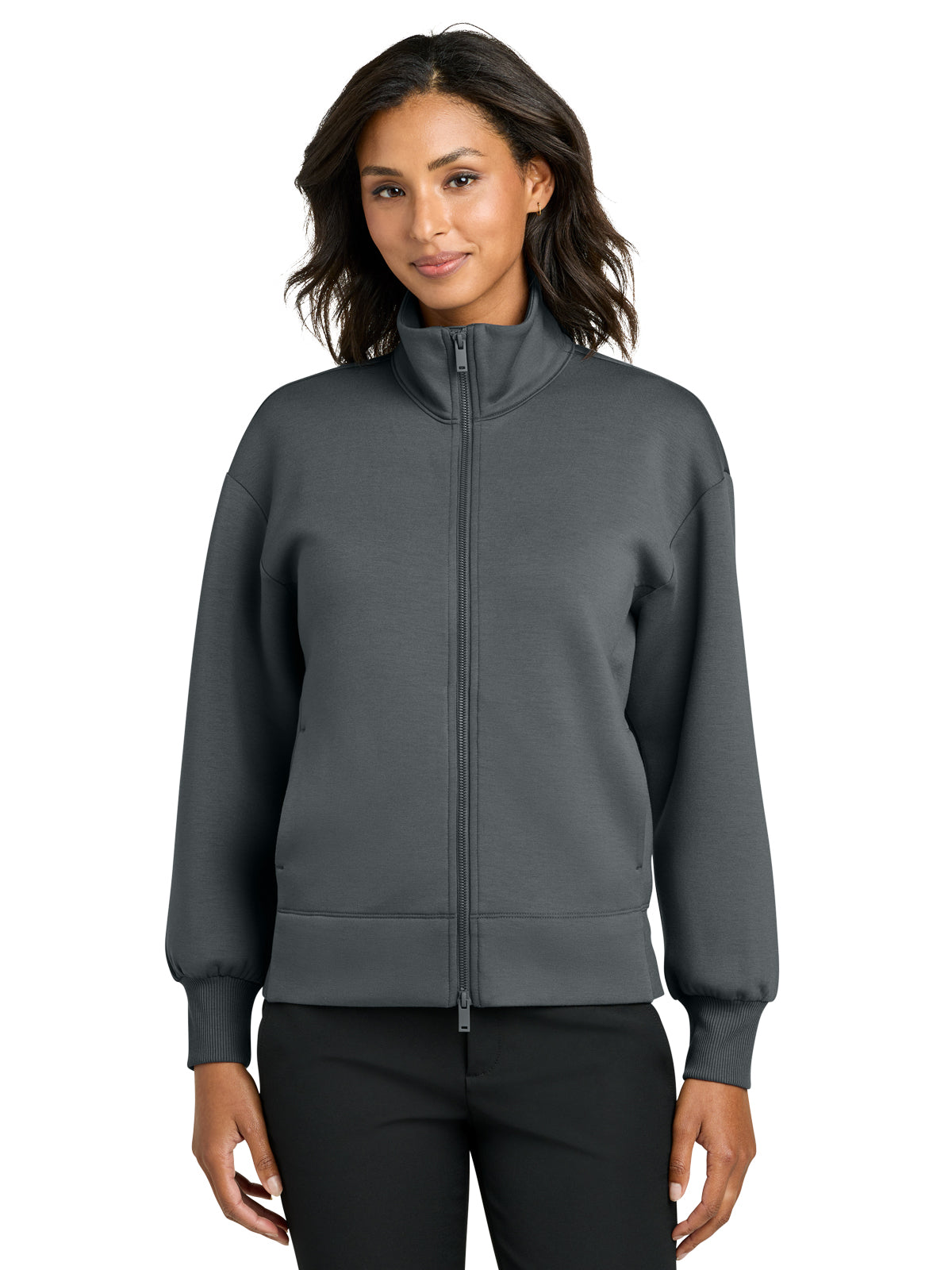 Women's 2-Pocket Soft Spacer Full-Zip Jacket - MM3103 - Storm Grey