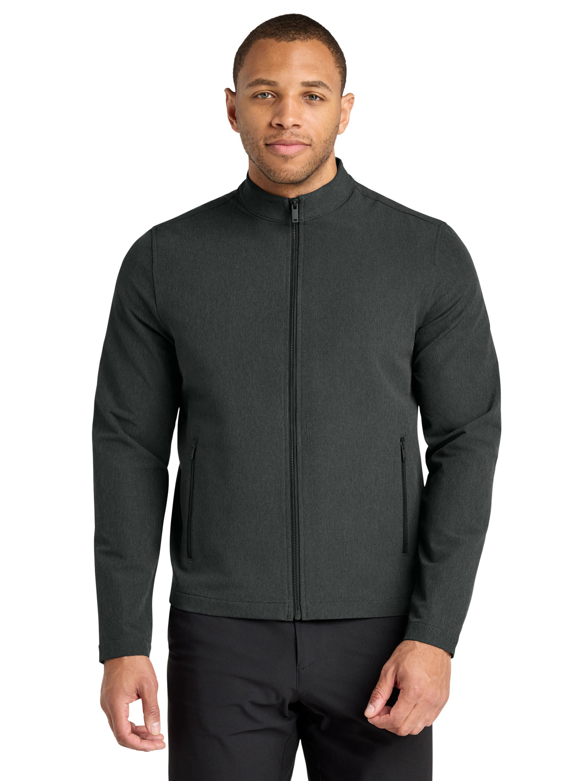 Men's Stretch Soft Shell Jacket - MM7102 - Anchor Grey Heather