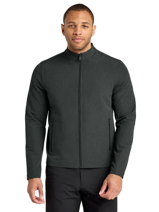 Men's Stretch Soft Shell Jacket - MM7102 - Anchor Grey Heather