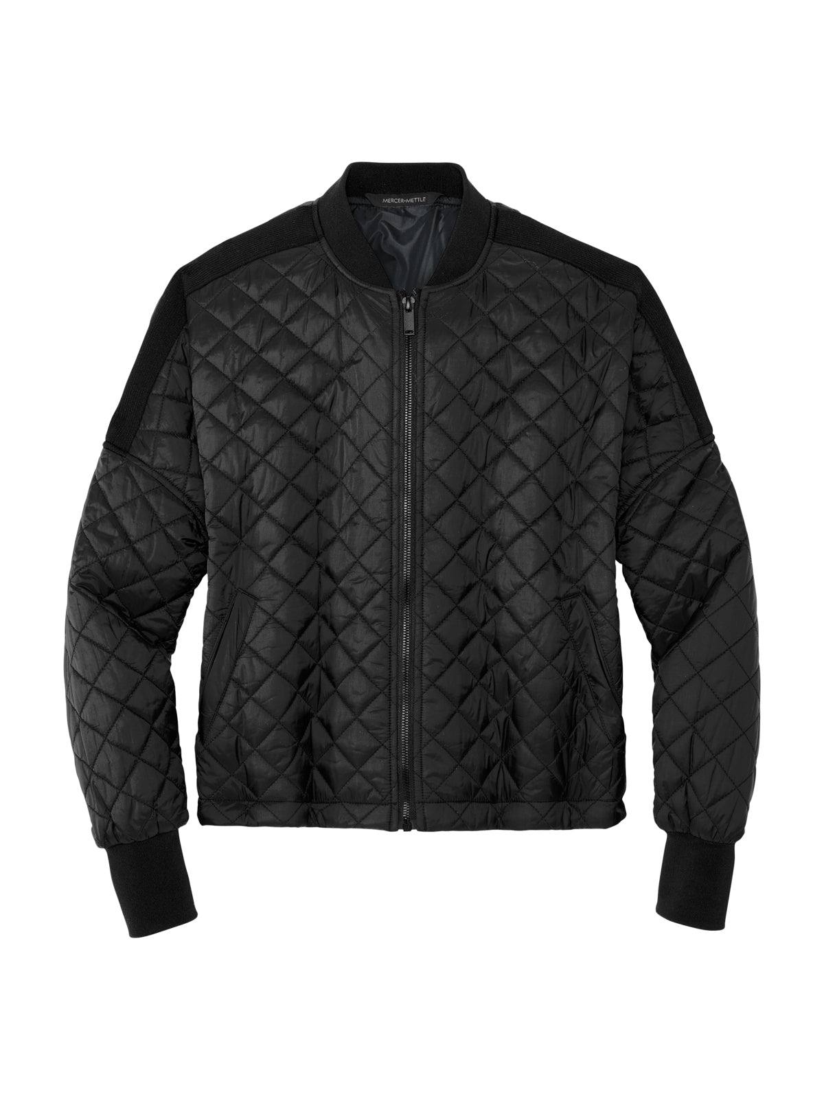 Women's 3-Pocket Boxy Quilted Jacket - MM7201 - Deep Black