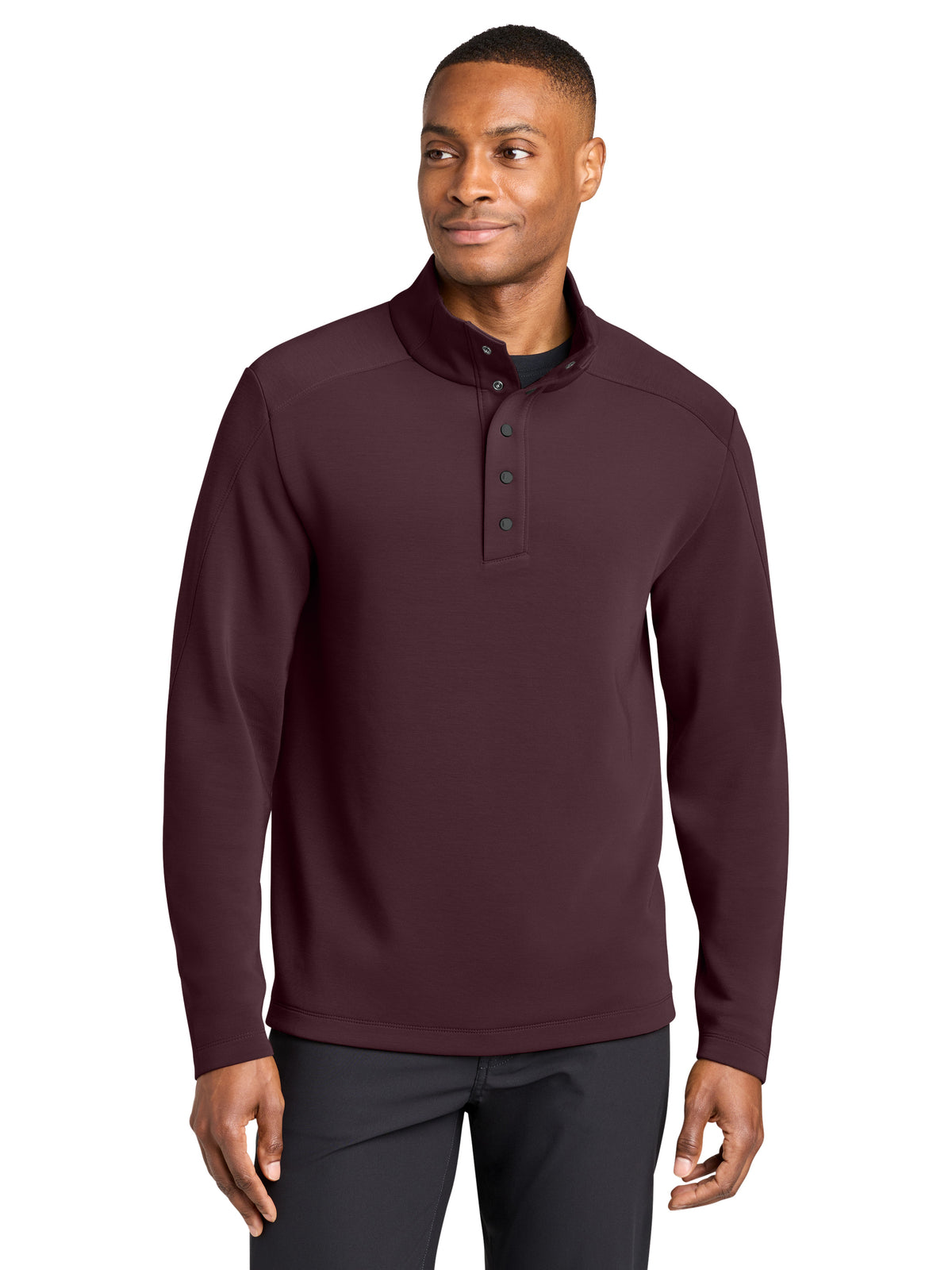 Men's Kumo 1/4-Snap Pullover Sweatshirt - MRA220 - Dark Fig