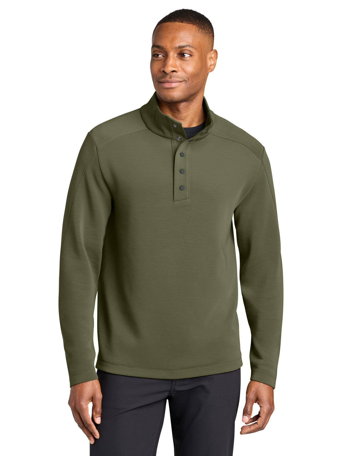 Men's Kumo 1/4-Snap Pullover Sweatshirt - MRA220 - Forest Moss