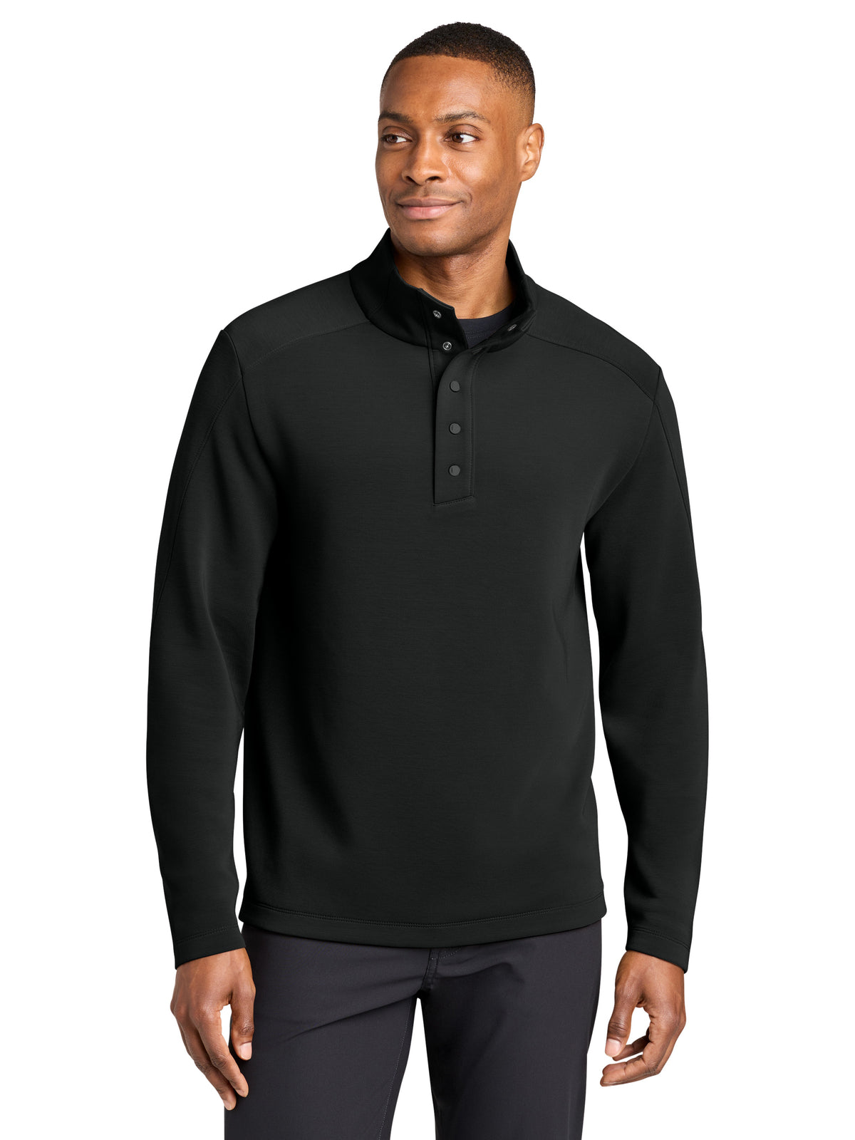 Men's Kumo 1/4-Snap Pullover Sweatshirt - MRA220 - Pitch Black