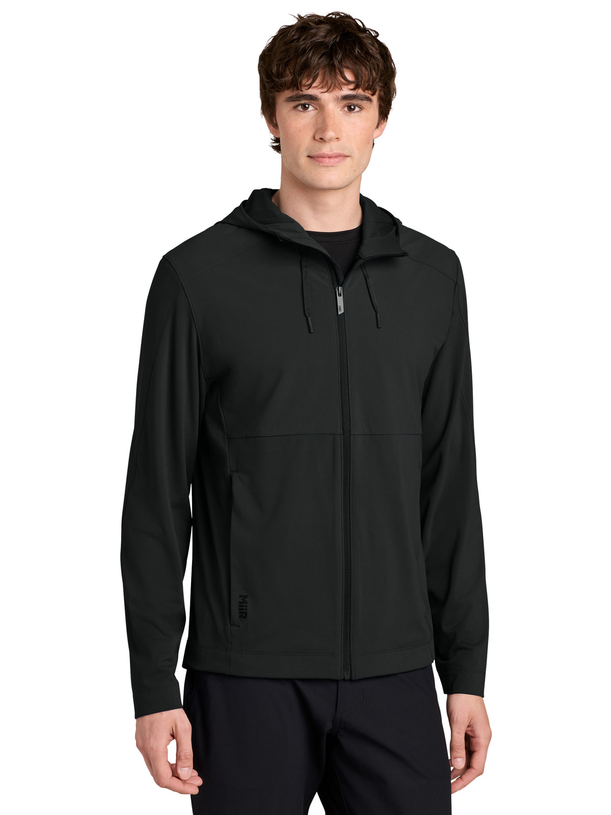 Men's Two-Pocket Kivu Hybrid Full-Zip Hooded Jacket - MRA230 - Pitch Black