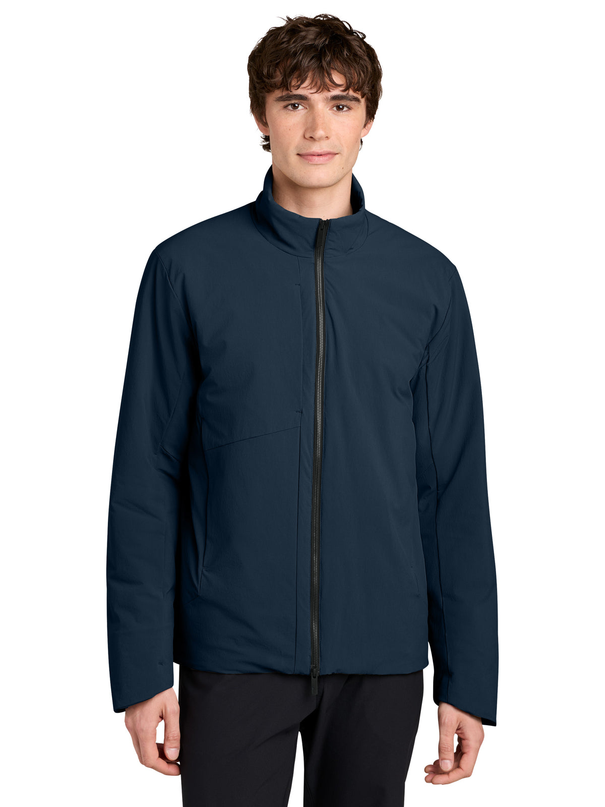 Men's Sashiko Full-Zip Stretch Puffy Jacket - MRA440 - Indigo Navy