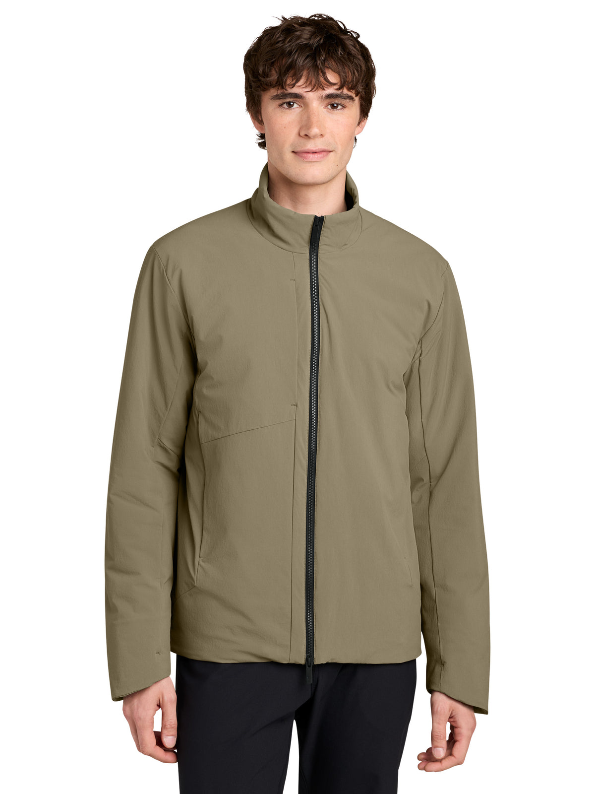 Men's Sashiko Full-Zip Stretch Puffy Jacket - MRA440 - Truffle