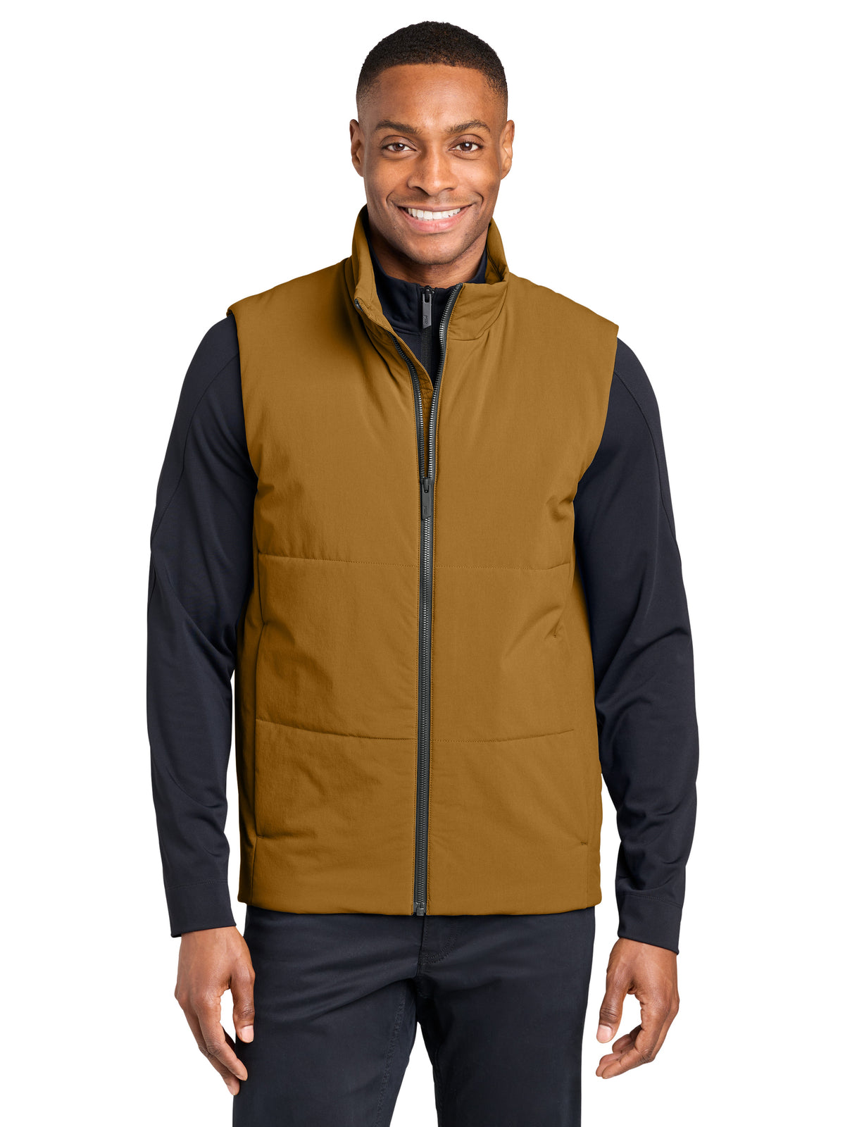 Men's Sashiko Stretch Puffy Vest - MRA442 - Amber Haze