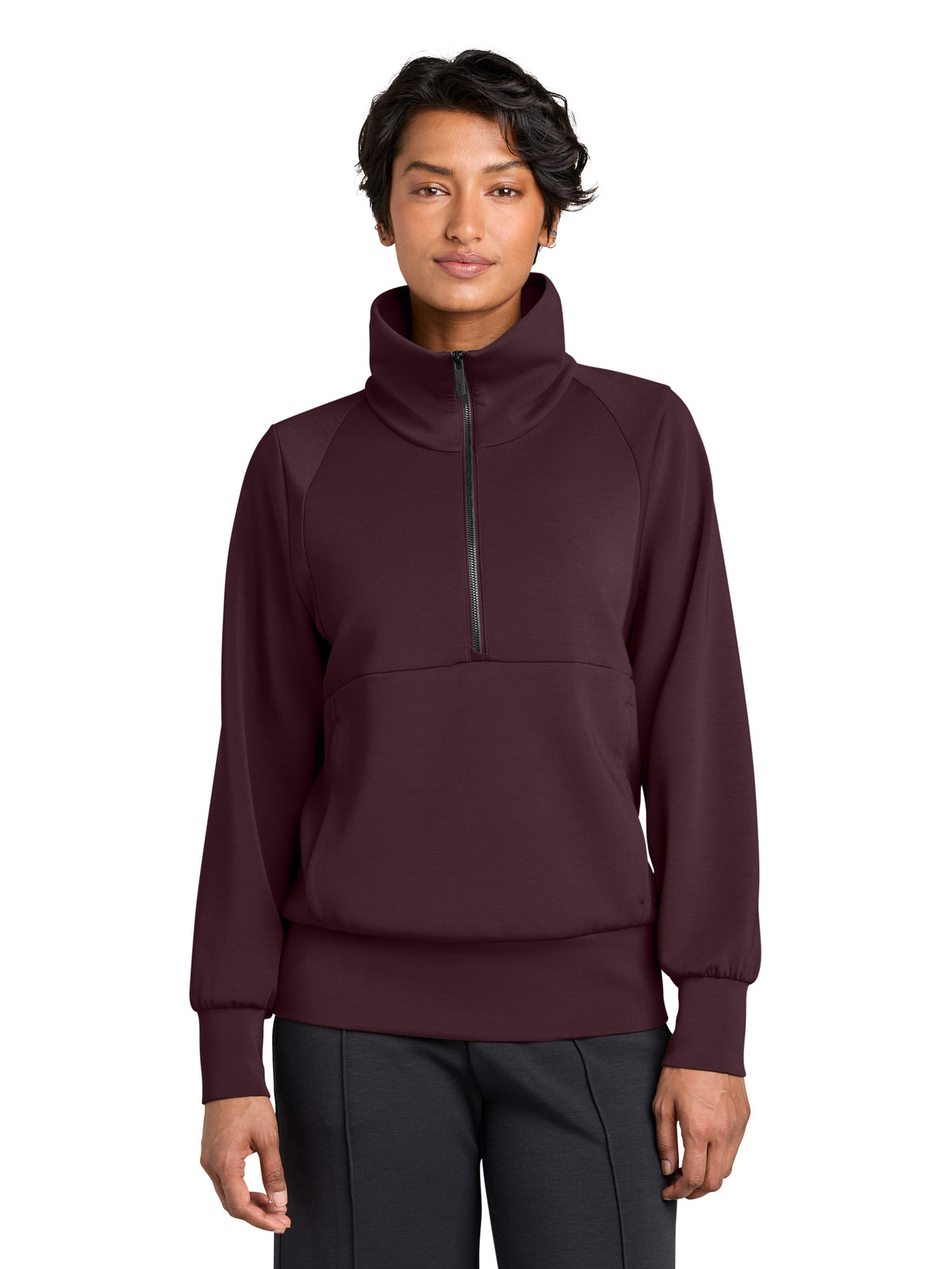 Women's Kumo 1/4-Zip Pullover Sweatshirt - MRAW221 - Dark Fig