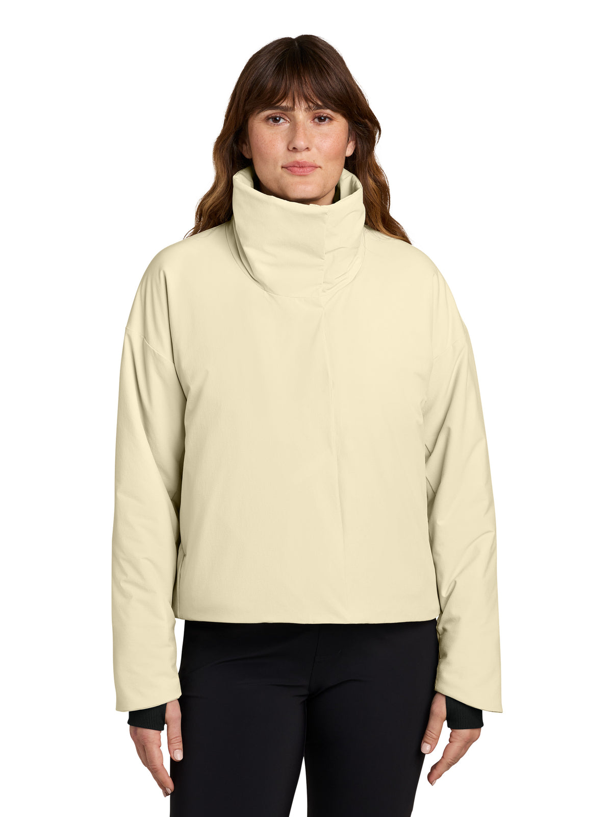 Women's Sashiko Full-Zip Stretch Puffy Jacket - MRAW440 - Alabaster