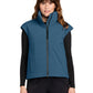 Women's Sashiko Stretch Puffy Vest - MRAW442 - Deep Lake