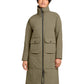 Women's Sashiko Stretch Puffy Long Jacket - MRAW445 - Truffle
