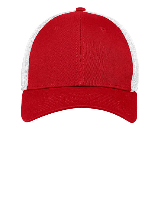 Stretch Mesh Cap - NE1020 - Scarlet Red/ White