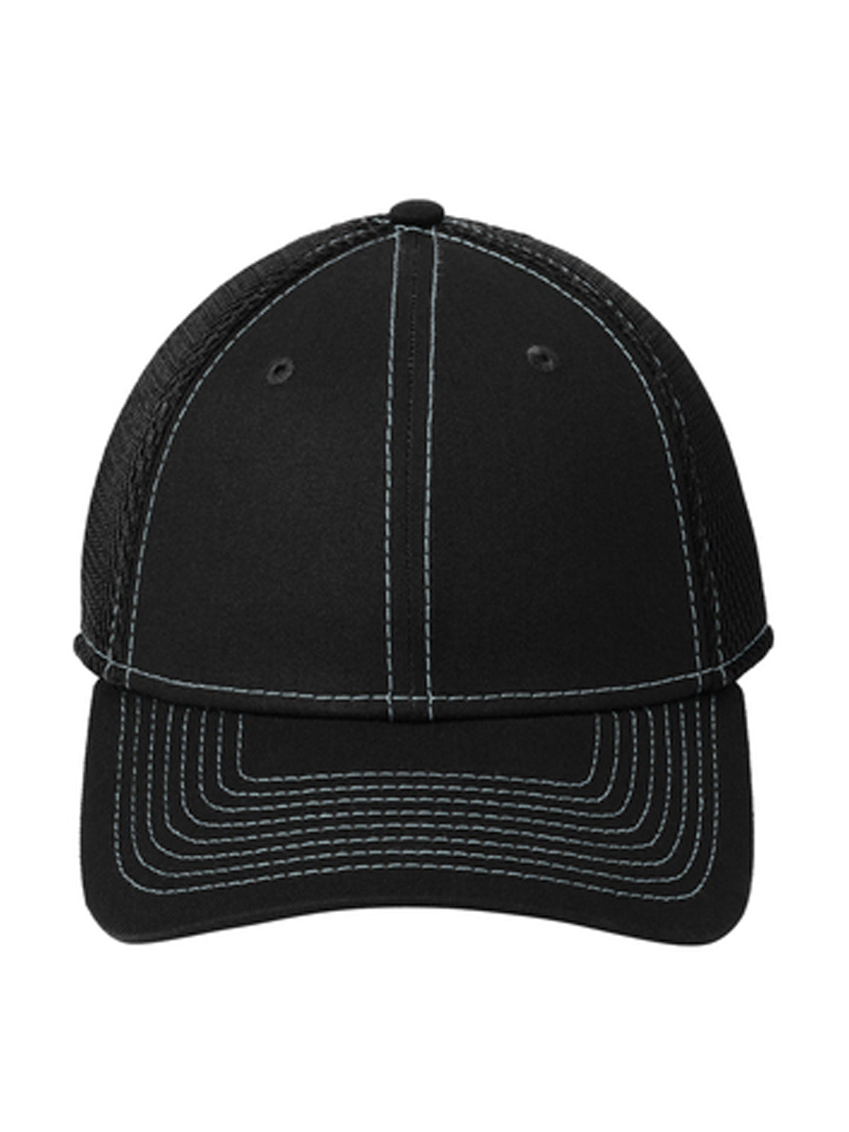 Unisex Stretch Mesh Stitch Cap - NE1120 - Black/ White