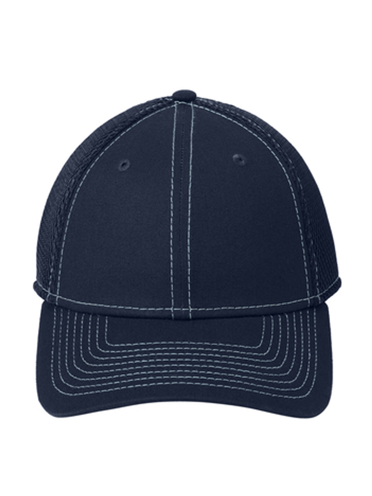 Unisex Stretch Mesh Stitch Cap - NE1120 - Deep Navy/ White