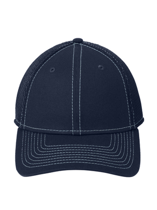 Unisex Stretch Mesh Stitch Cap - NE1120 - Deep Navy/ White