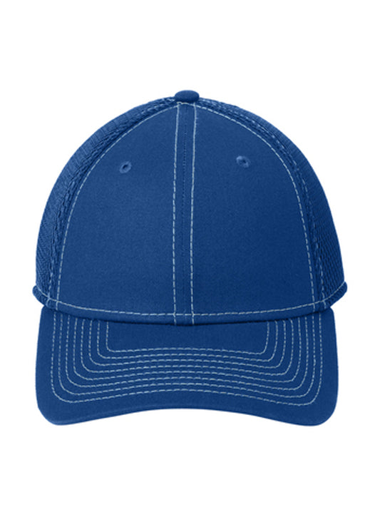 Unisex Stretch Mesh Stitch Cap - NE1120 - Royal/ White