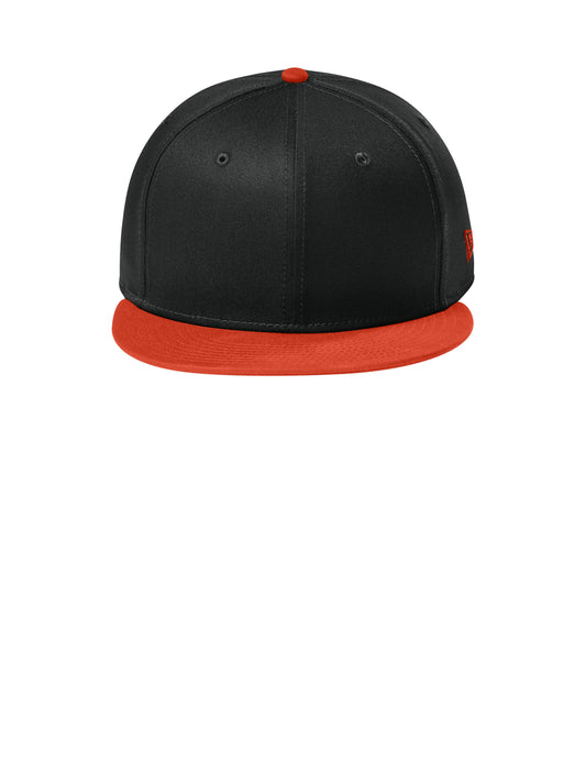 Unisex Flat Bill Snapback Cap - NE400 - Flag Black/Team Orange