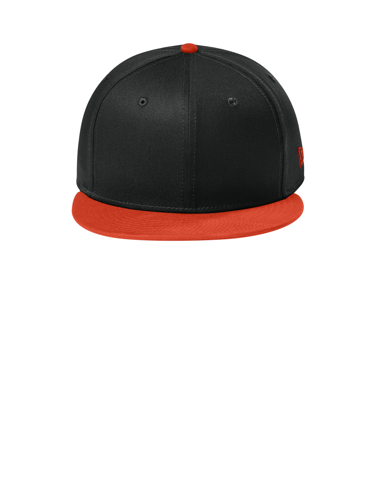Unisex Flat Bill Snapback Cap - NE400 - Flag Black/Team Orange
