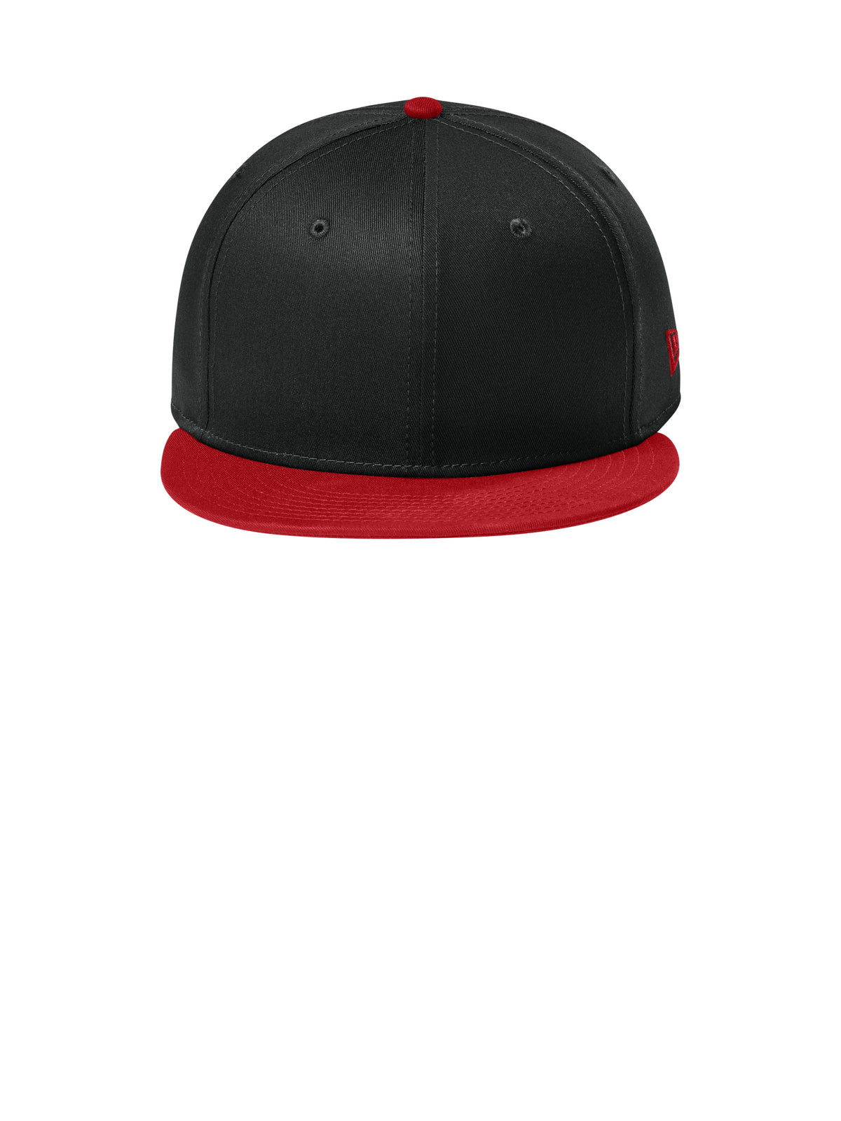 Unisex Flat Bill Snapback Cap - NE400 - Flag Black/Scarlet