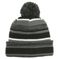 Unisex Heathered Stripe Sideline Beanie - NE902 - Black/ Graphite