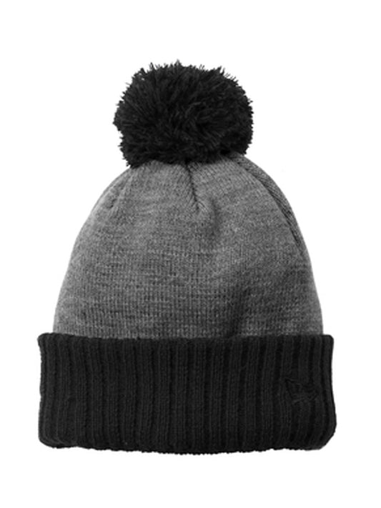 Unisex Colorblock Cuffed Beanie - NE904 - Black/ Heather Grey