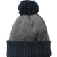 Unisex Colorblock Cuffed Beanie - NE904 - Navy/ Heather Grey