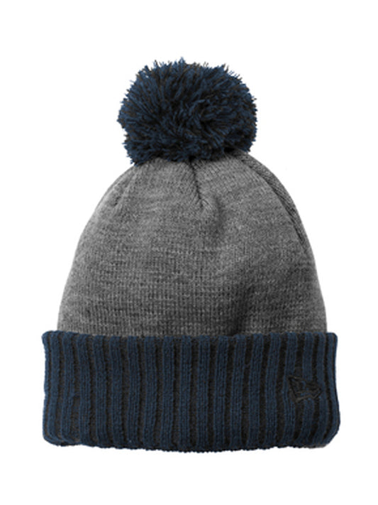 Unisex Colorblock Cuffed Beanie - NE904 - Navy/ Heather Grey