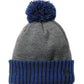 Unisex Colorblock Cuffed Beanie - NE904 - Royal/ Heather Grey