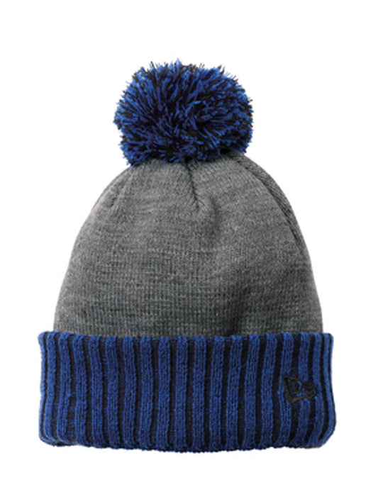 Unisex Colorblock Cuffed Beanie - NE904 - Royal/ Heather Grey