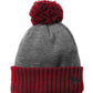 Unisex Colorblock Cuffed Beanie - NE904 - Scarlet/ Heather Grey