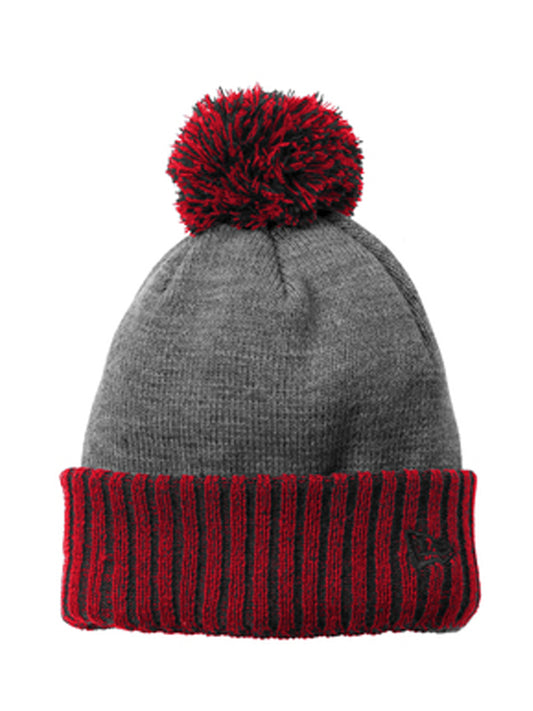 Unisex Colorblock Cuffed Beanie - NE904 - Scarlet/ Heather Grey