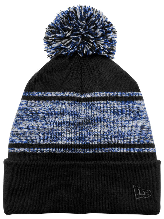 Knit Chilled Pom Beanie - NE909 - Black/Royal