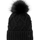 Unisex Faux Fur Pom Beanie - NE911 - Black