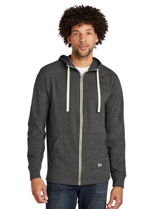 Men's 2-Pocket Sueded Full-Zip Hoodie - NEA122 - Black Heather