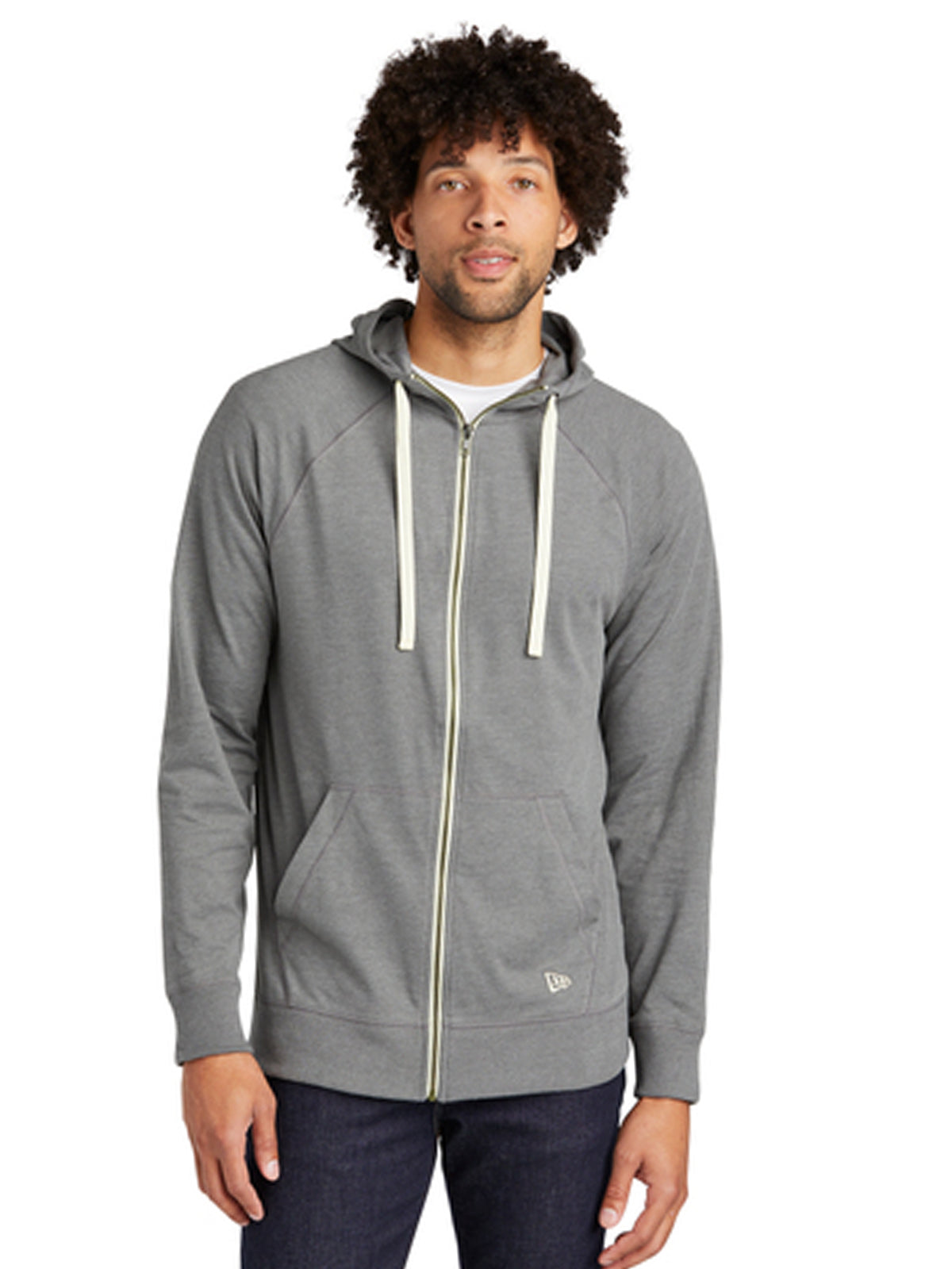Men's 2-Pocket Sueded Full-Zip Hoodie - NEA122 - Shadow Grey Heather