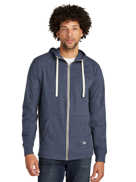 Men's 2-Pocket Sueded Full-Zip Hoodie - NEA122 - True Navy Heather