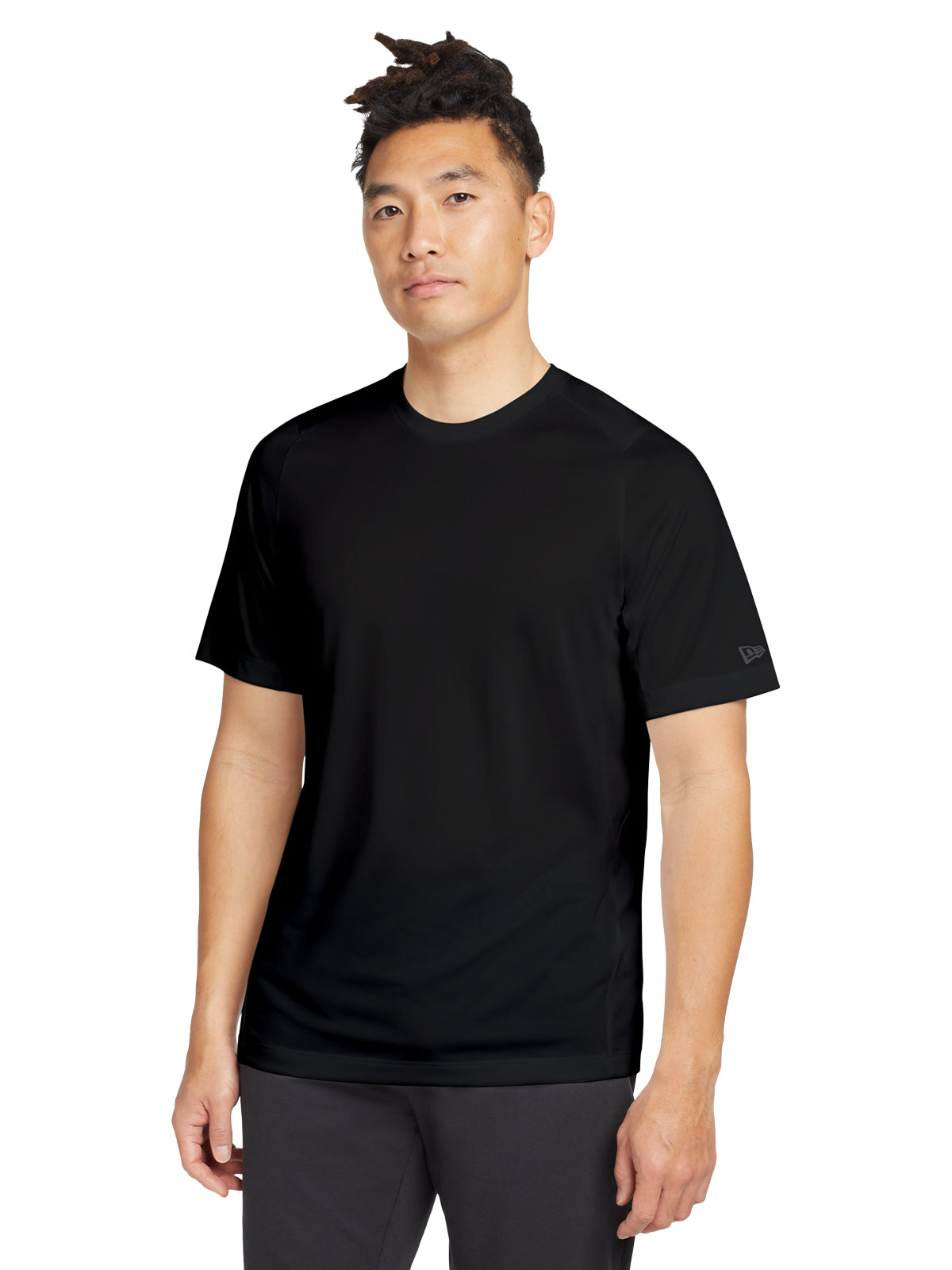 Men's Pocketless Performance Crew Tee - NEA200 - Black Solid
