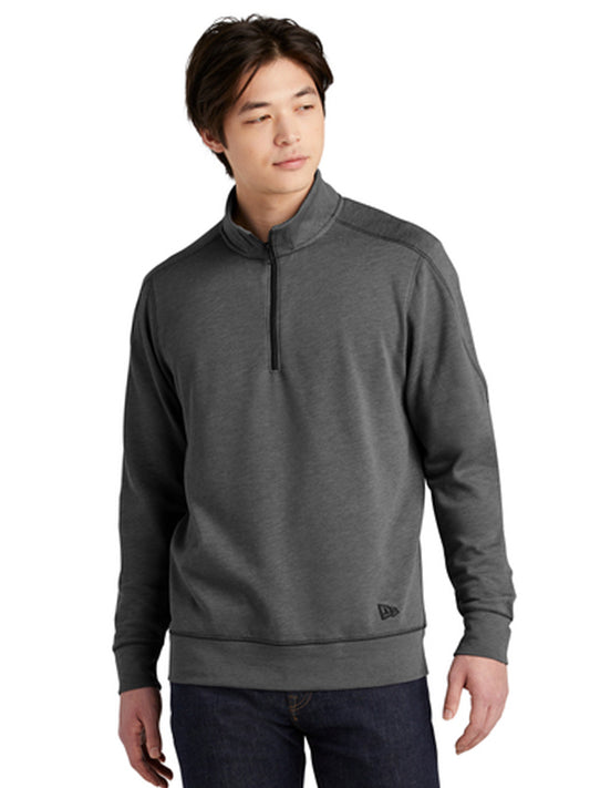 Men's Pocketless Tri-Blend 1/4-Zip Pullover - NEA512 - Black Heather