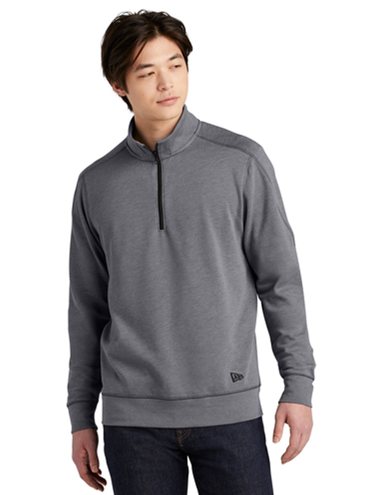 Men's Pocketless Tri-Blend 1/4-Zip Pullover - NEA512 - Shadow Grey Heather