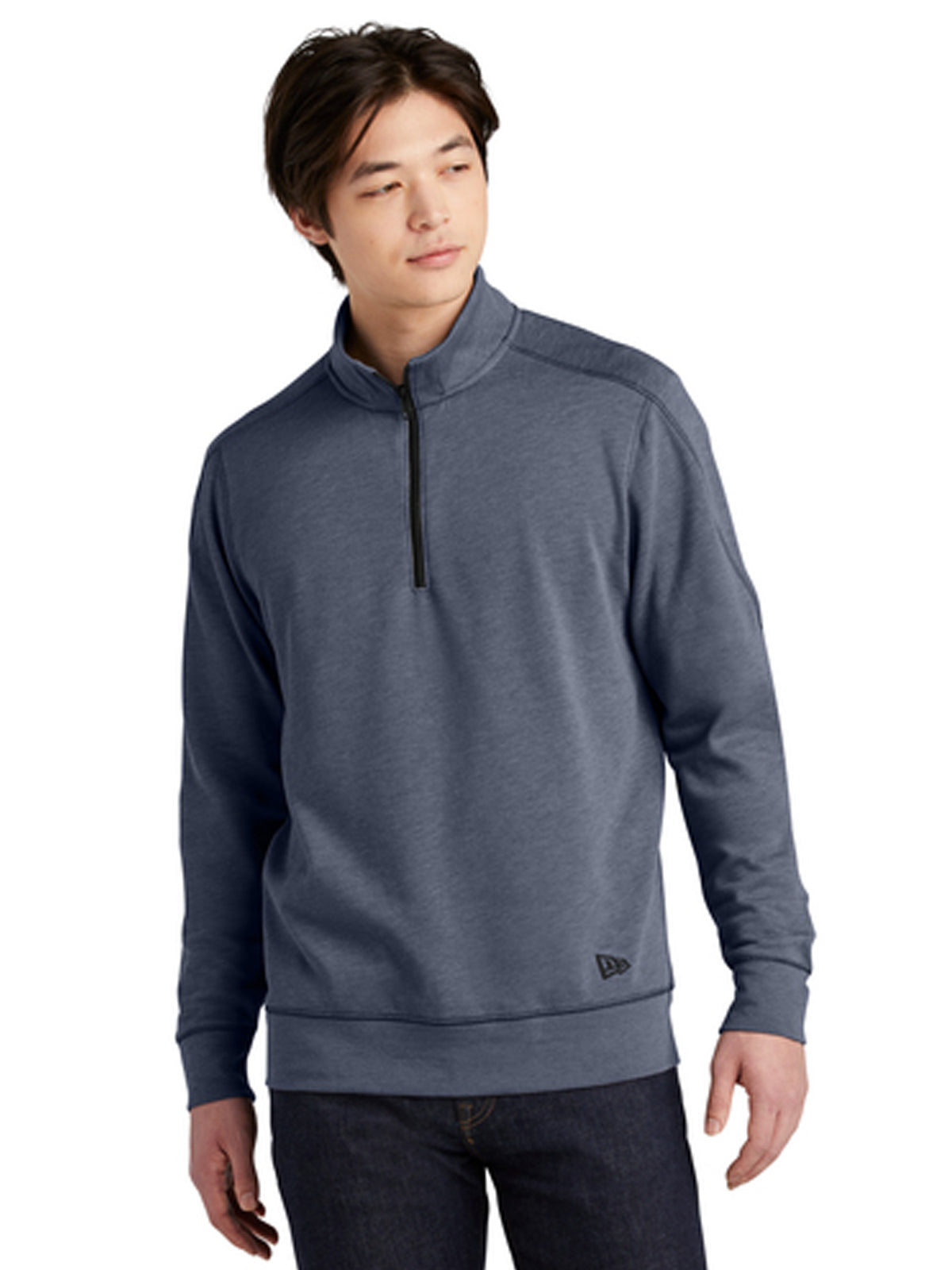 Men's Pocketless Tri-Blend 1/4-Zip Pullover - NEA512 - True Navy Heather