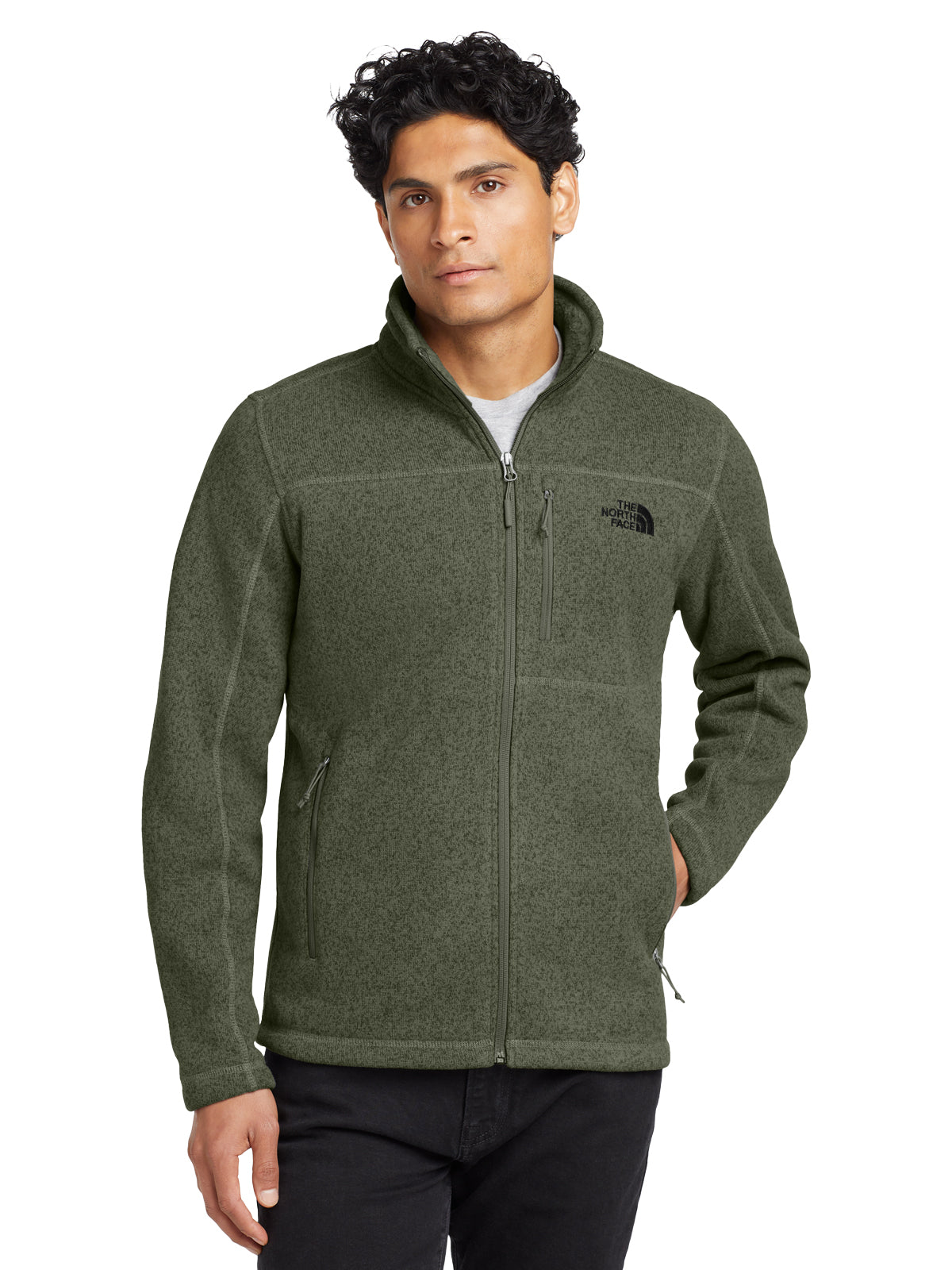 Men's Sweater Fleece Jacket - NF0A3LH7 - New Taupe Green Heather