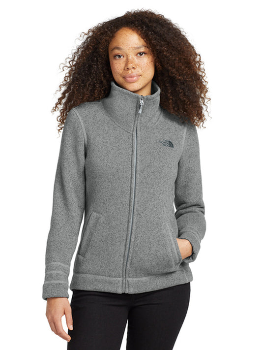 Women's Two-Pocket Sweater Fleece Jacket - NF0A3LH8 - TNF Medium Grey Heather