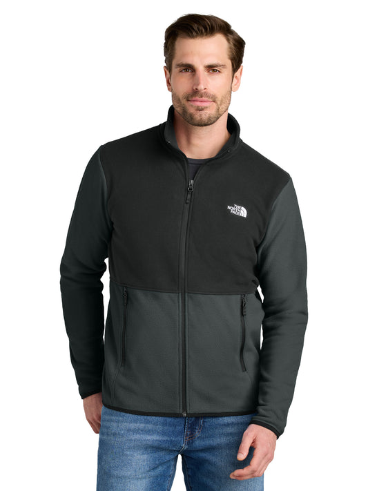 Men's 2-Pocket Glacier Full Zip Fleece Jacket - NF0A7V4J - Asphalt Grey/ TNF Black